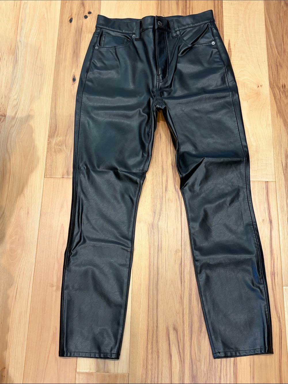 Veronica Beard Black Slim Straight Faux Leather Pants
